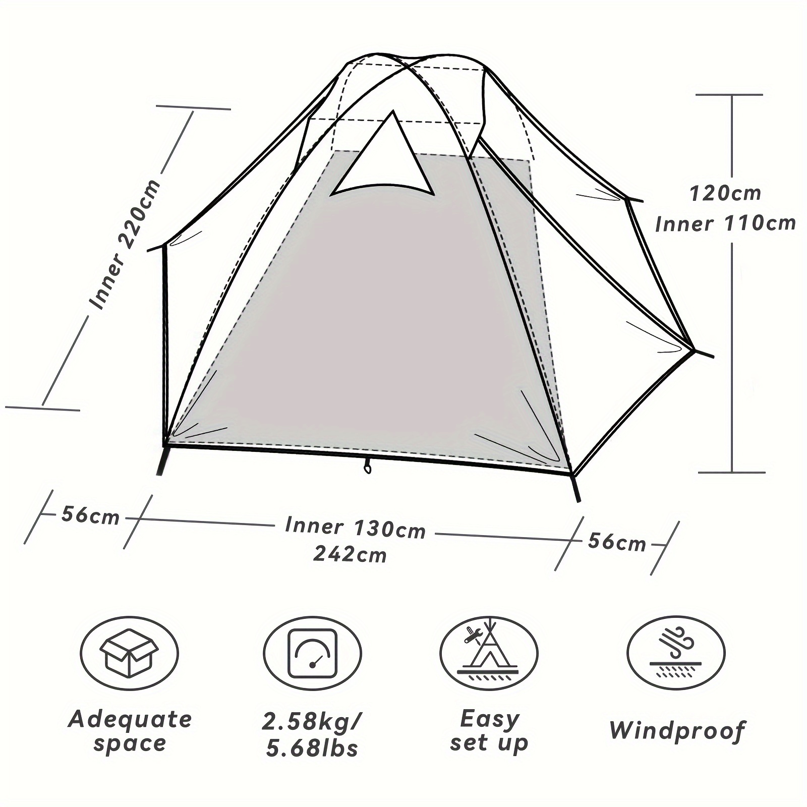 Camping Tent 2 3 Person Professional Waterproof Windproof Lightweight Backpacking Tent Suitable For Outdoor Hiking Camping Mountaineering And Travel Highquality & Affordable Temu