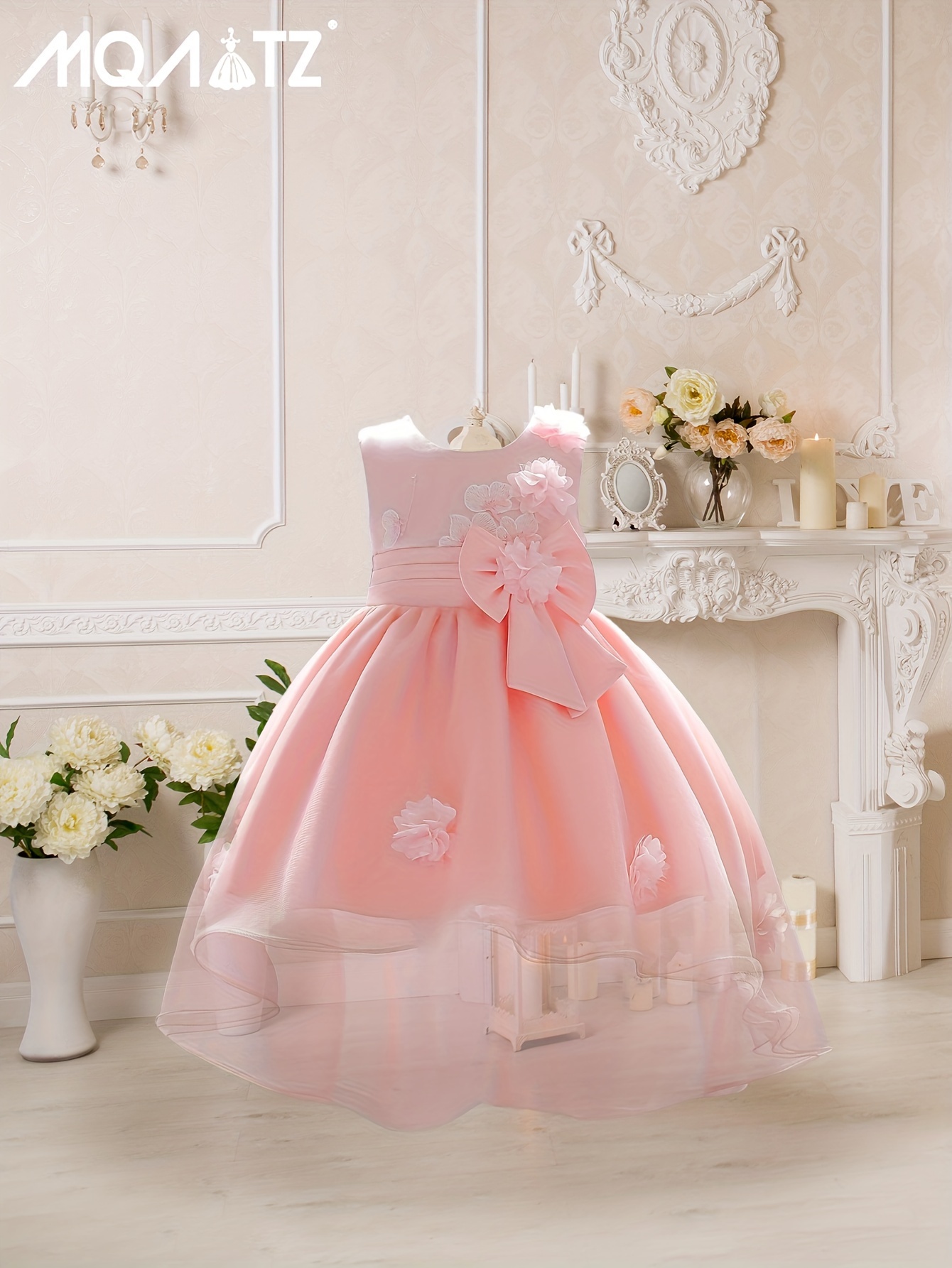 Halabaloo Pink Tulle Dress with Roses