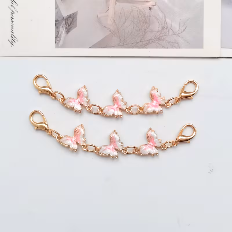 2pcs new fashionable and exquisite alloy purple small lobster clasp decorative shoe chains suitable for canvas shoes sneakers casual shoes platform shoes a fun decoration to Product details 4