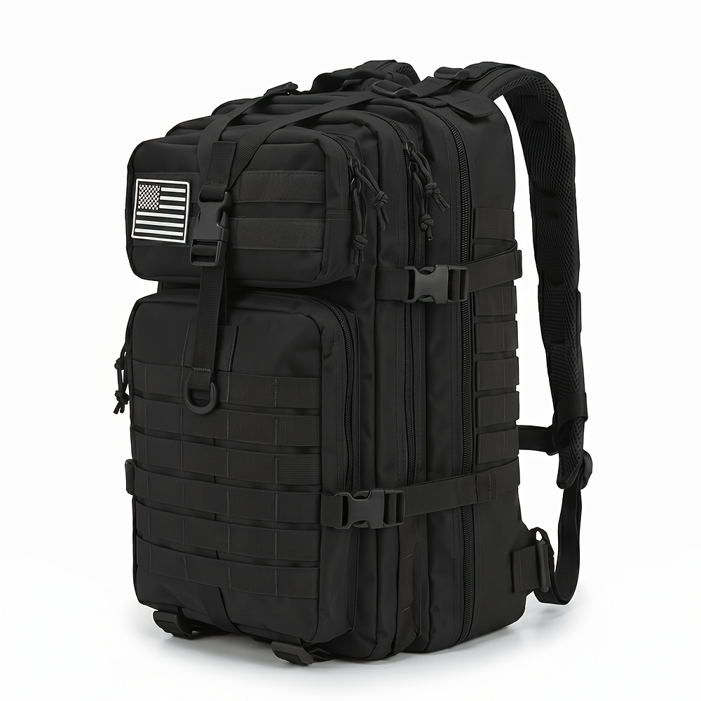 TEMU 45l Tactical Backpack Large Hiking Rucksack 900d High Quality For Outdoor Camping Trekking Hunting Fishing Traveling Survival Gear, Fits 17 Inch