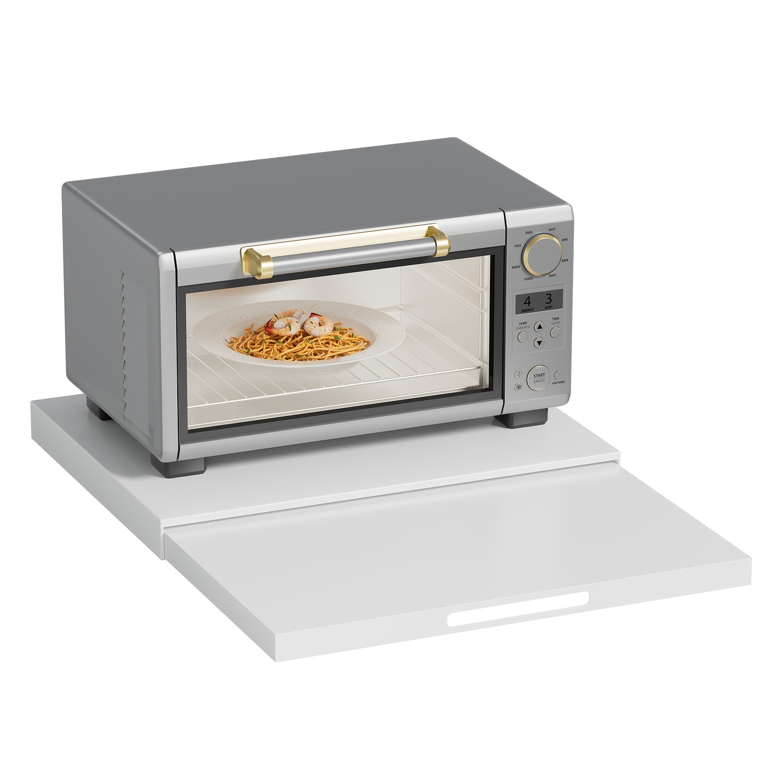 TEMU Scaffale Estraibile per Microonde con Design Salvaspazio Espandibile per Massimizzare lo Stoccaggio, Organizer da Cucina con per Extra, Scaffale
