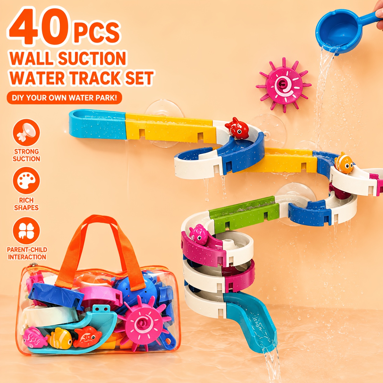 Interactive Bath Water Slide and Bathing Game Toy