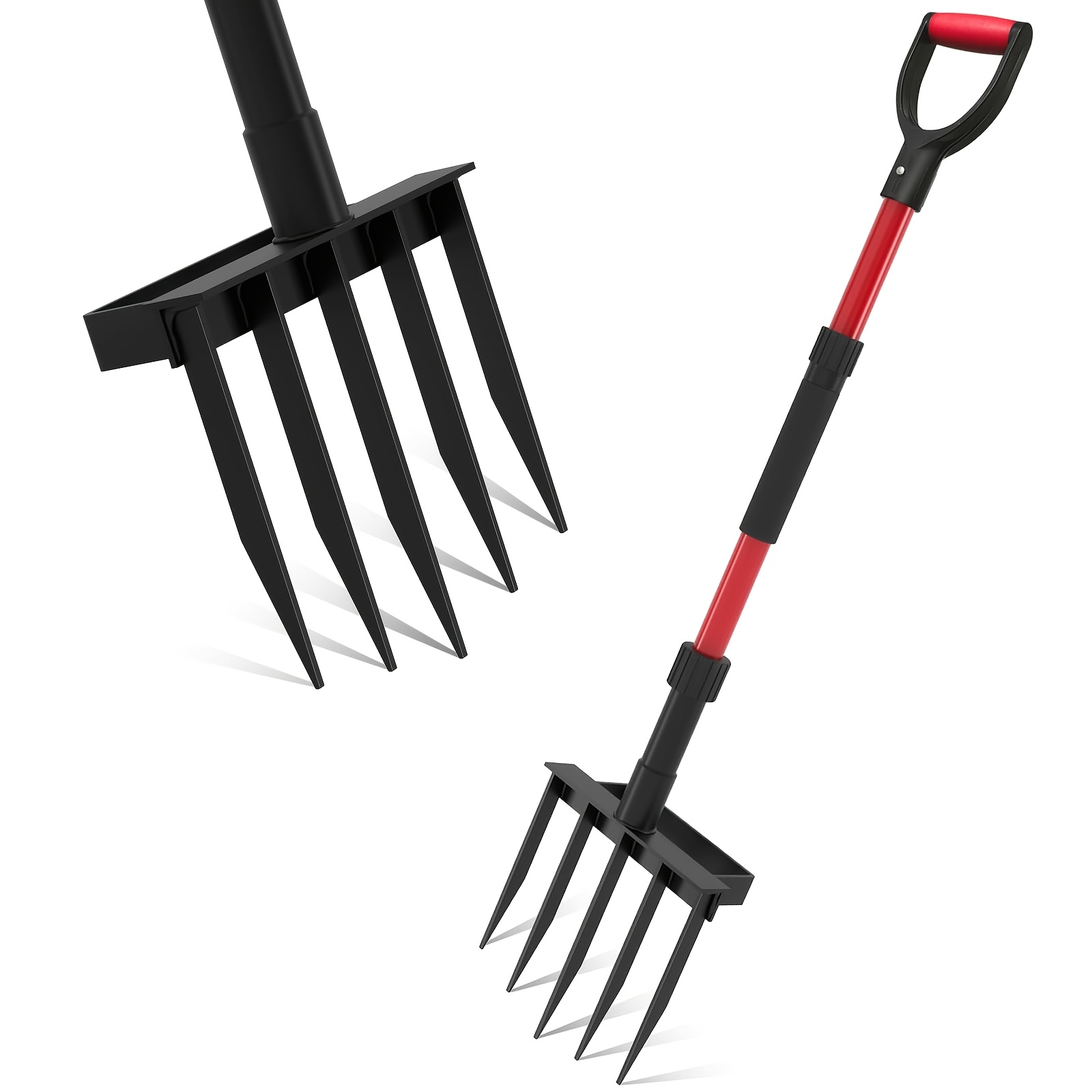   for garden 5   heavy duty   for loosening soil 41 inch gardening fork for digging spading cultivating soil metal fork head with fiberglass handle  