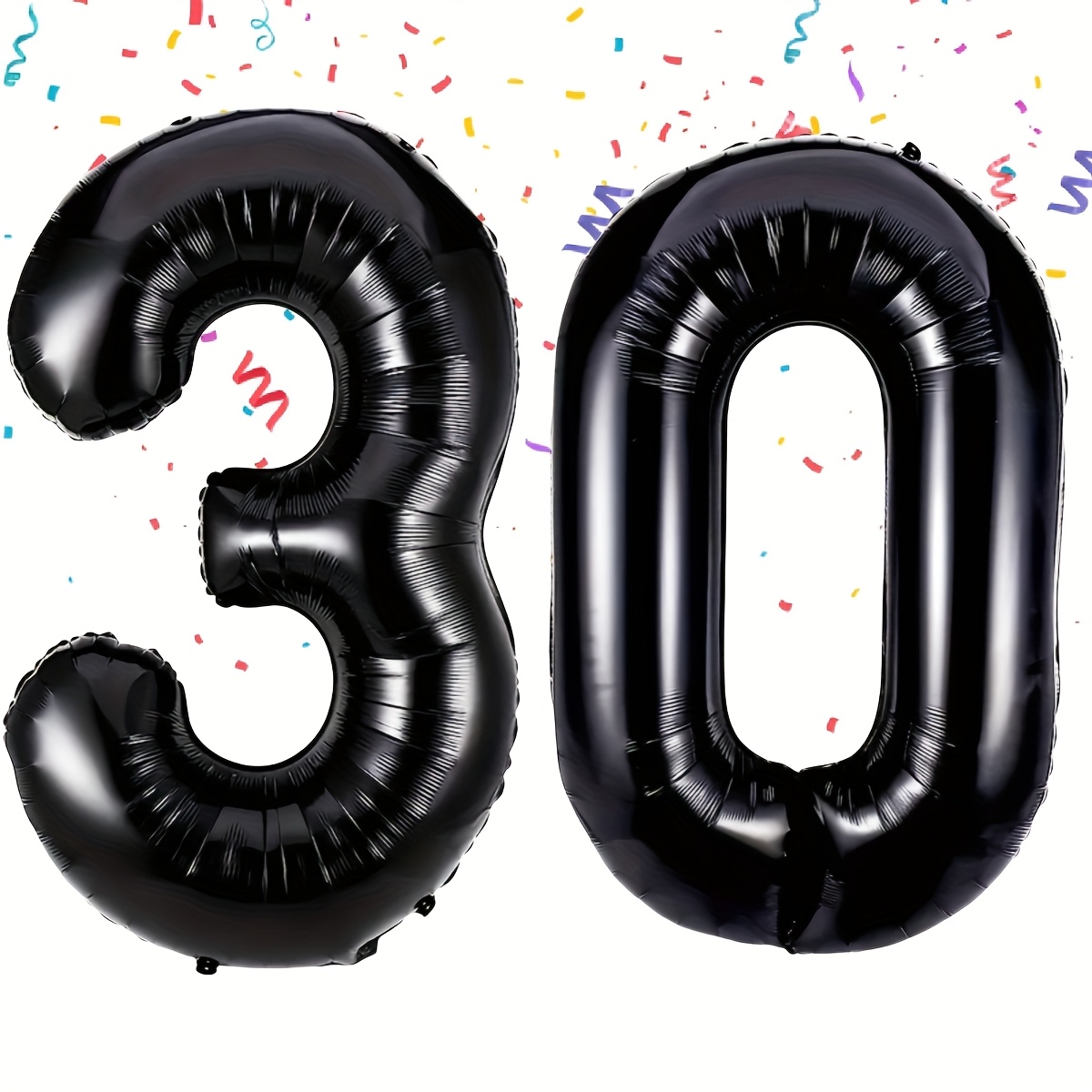 Image of 2pcs Giant 32-inch Foil Balloons, 30th Birthday Decorations, Anniversary Party Supplies, Themed Event Decor, Room Backdrop Setup, Party Decoration Essentials