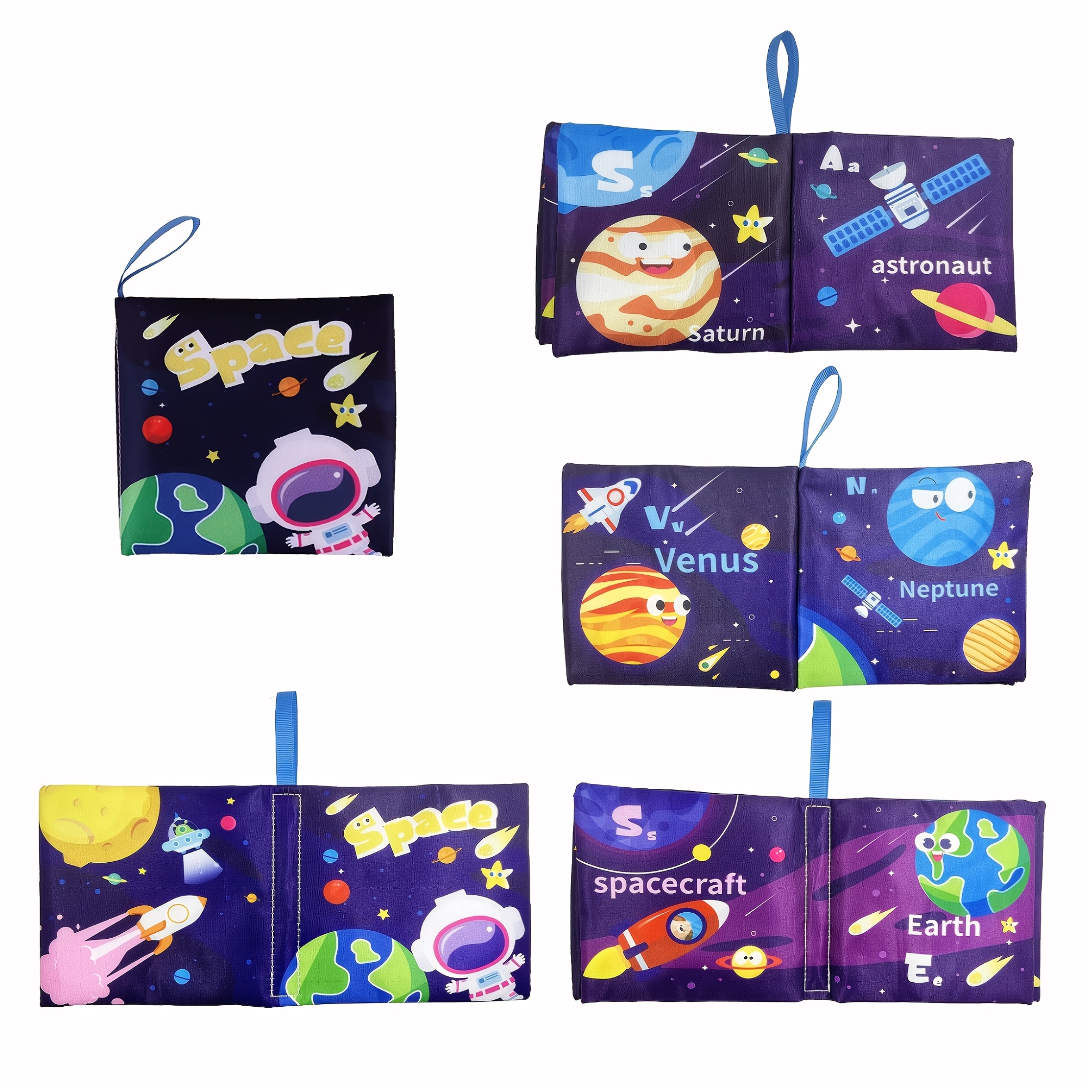 1pc Baby Cloth Book - Non-Tearable Soft Fabric, Ocean Animal & Multi-Theme Educational Toy with Interactive Learning Buttons, Infant Cognitive Development Book for Toddlers 0-3 Years (Pink/Green/Blue/Yellow), Baby Book, Sensory Stimulation, Vibrant Illustrations, Childsafe Material, Young Children