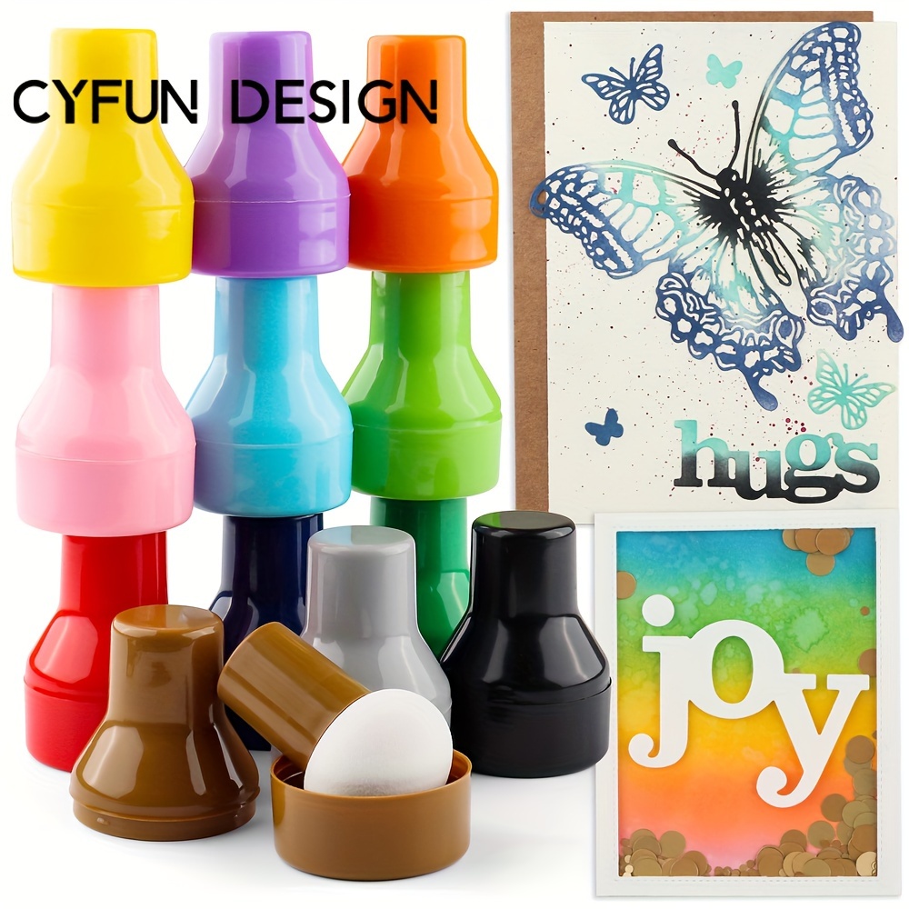 

Cyfun Design 12-piece Set With Storage Case - Plastic Ink Applicator Tools For Direct Ink Application On Crafts Projects