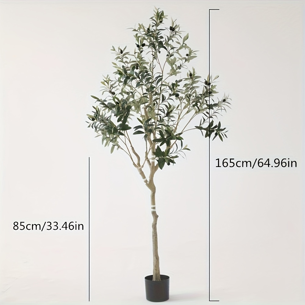 1pc, 165cm/64.94inch arbre dolivier simulé arbre plante artificielle, feuilles faites de tissu,   est un matériau plastique avec une tube intérieur en aluminium et un bâton métallique,    . larbre unique est composé de plusieurs sections, assemblées à   détiquettes sur le devant des flèches, adapté pour la décoration de  ,  ,  ,  , la décoration de   du   extérieur, la décoration de mariage, dengagement,  ,  . Détails du produit 6