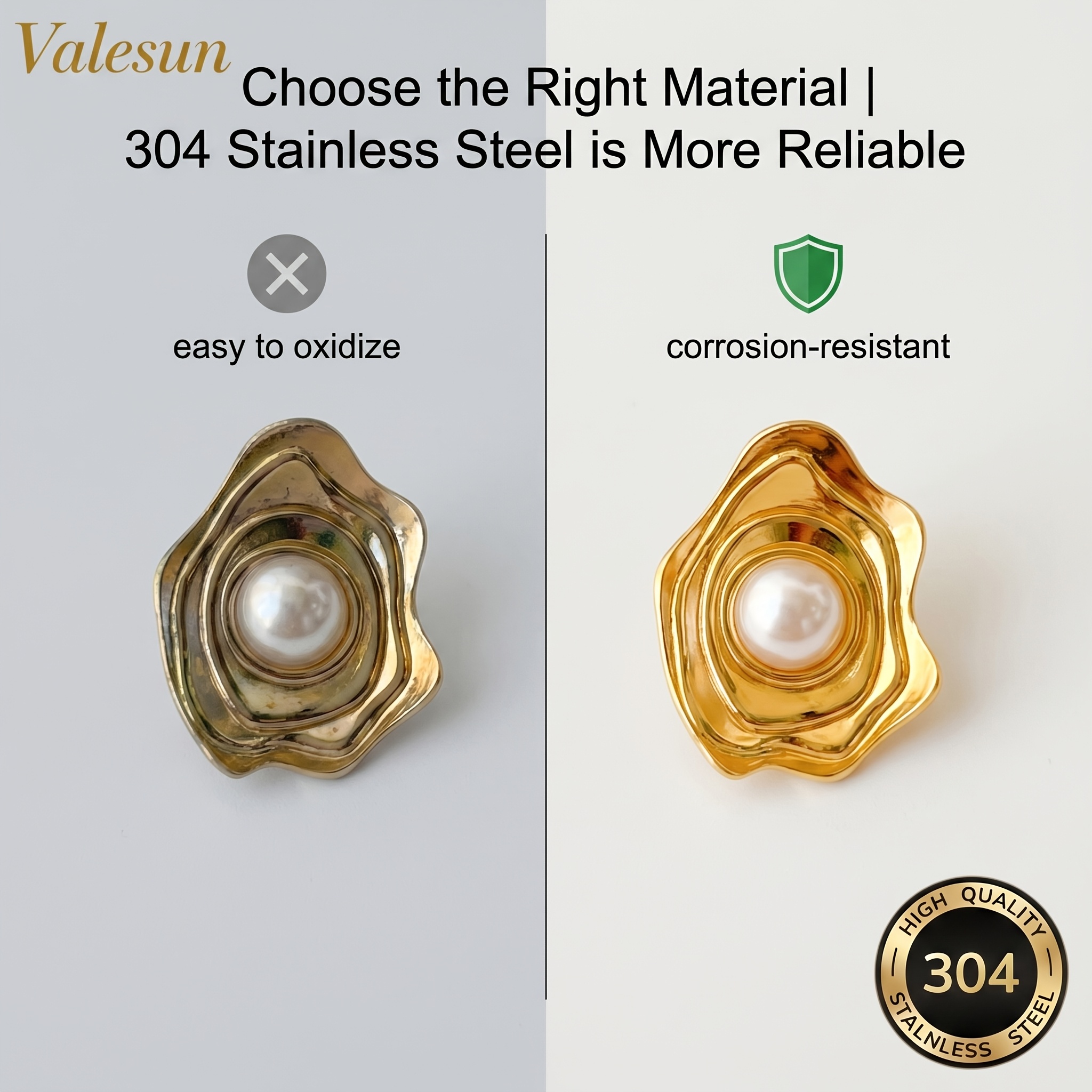 Women's 18K Gold Plated Hypoallergenic Stainless Steel Earrings, Versatile Gift