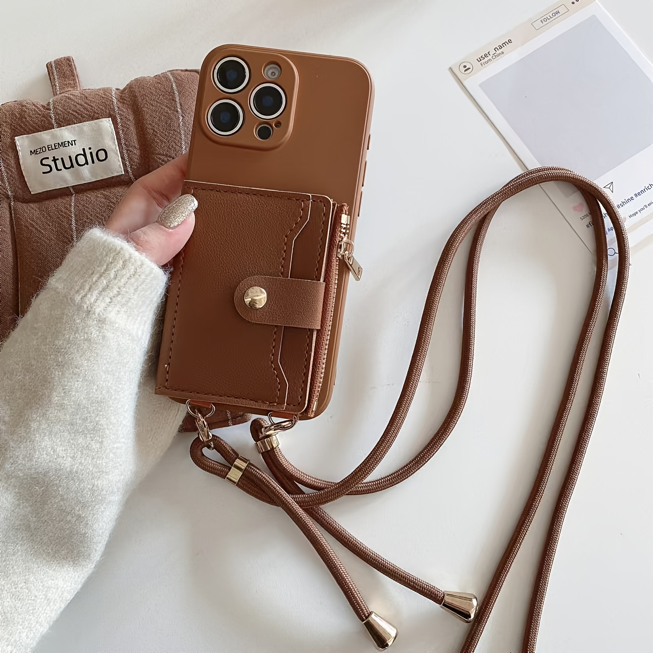 TEMU Phone Case: Minimally Designed Crossbody Drawstring Pouch Phone Case Suitable For Iphone 16 Soft Cover 11 Suitable For 13 Female Models 11/xr