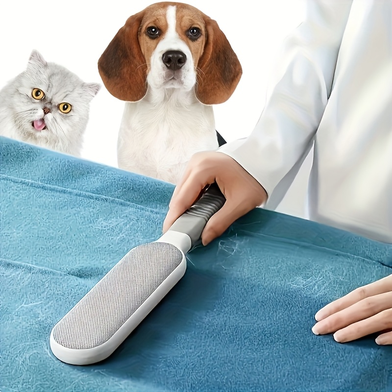 Cepillo electrostático manual de doble cara de alta resistencia | Para pelo de mascotas, pelusa en alfombras, muebles, ropa, ropa de cama | Mango ergonómico, limpieza multiusos, no requiere electricidad, diseño portátil que ahorra espacio