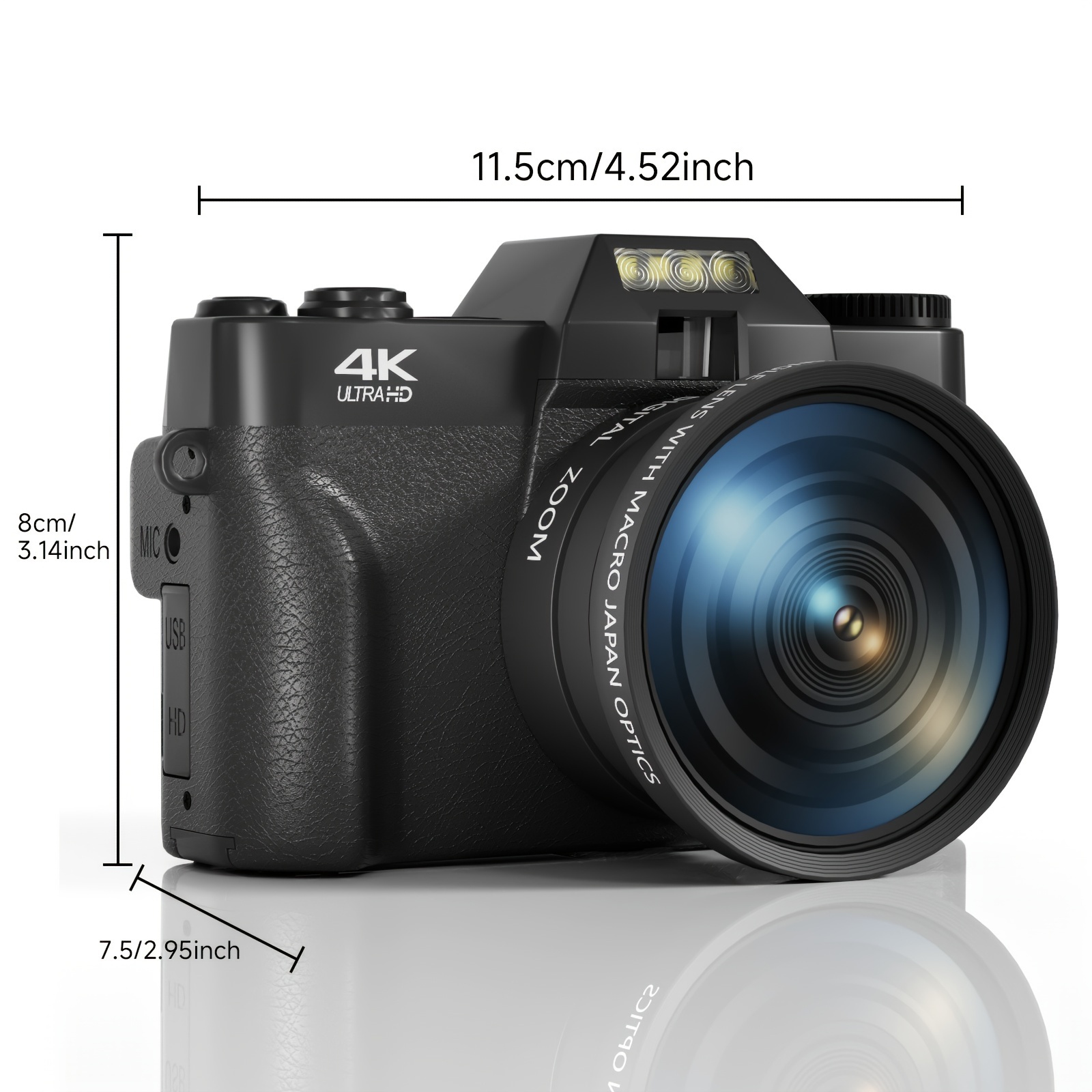 Appareil Photo Numérique 4K 48MP - Écran Selfie 180° - Zoom 16x - Parfait Débutants