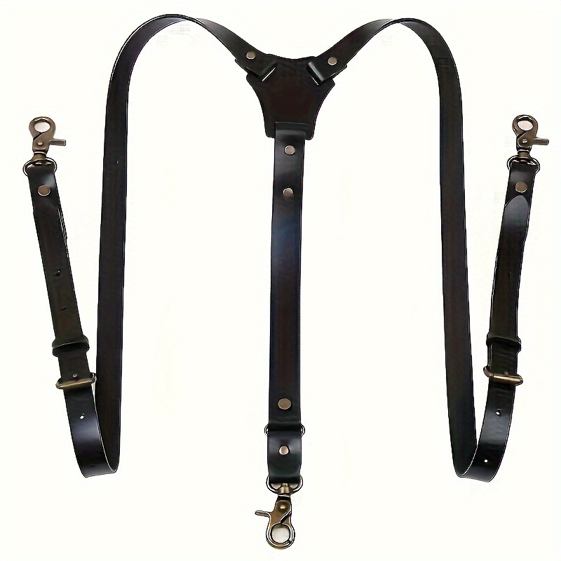 

1pc Men's Suspender Stay Fashion And Elegant With Retro Pu Leather, Perfect For Daily Wear!, Ideal Choice For Gifts