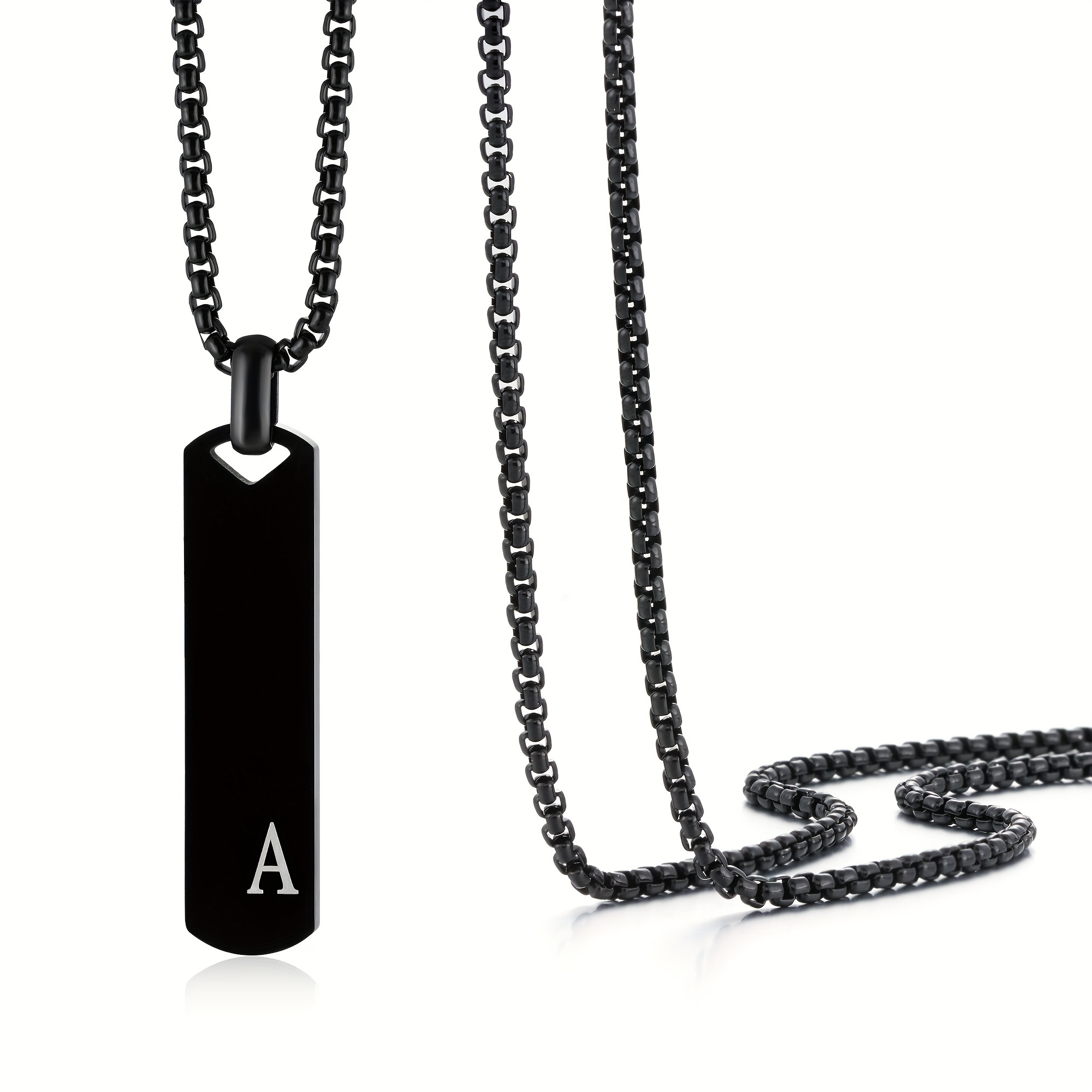 TEMU 1pc High-polished 201 201 201 201 Stainless Steel 26-letter Necklace Pendant, Suitable For Commemorating And Lovers' Gifts