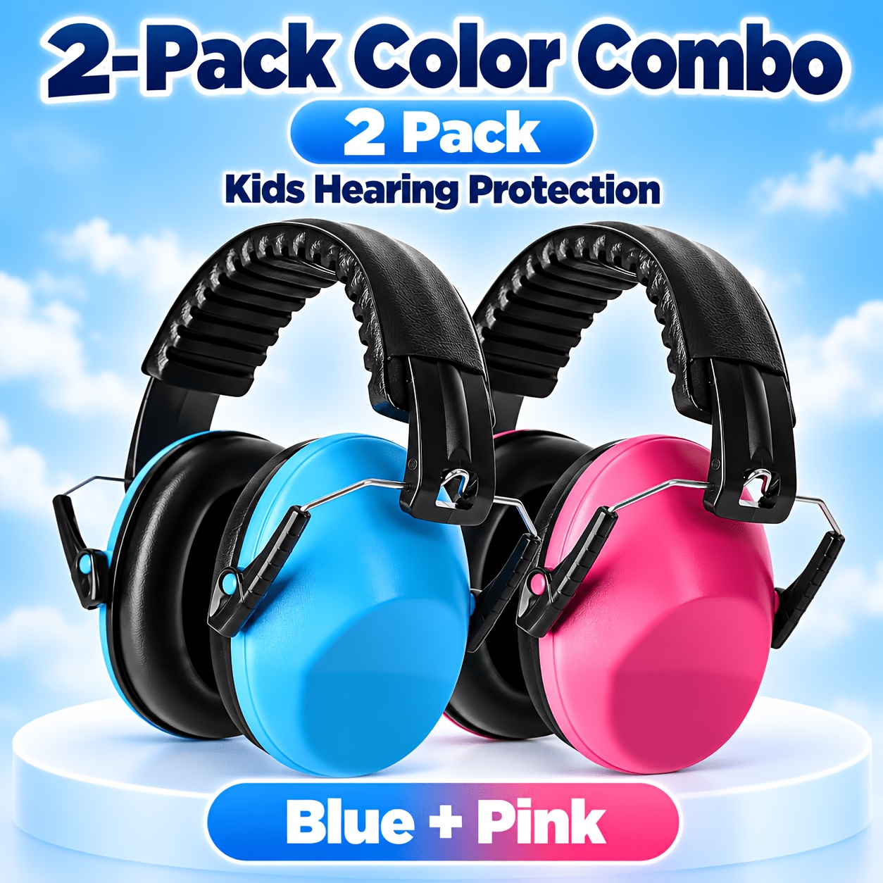 TEMU 2-pack Noise Canceling Headphones For Children, Kids Ear Protection Earmuffs For Autism, Children, Kids Noise Canceling Headphones Soundproof
