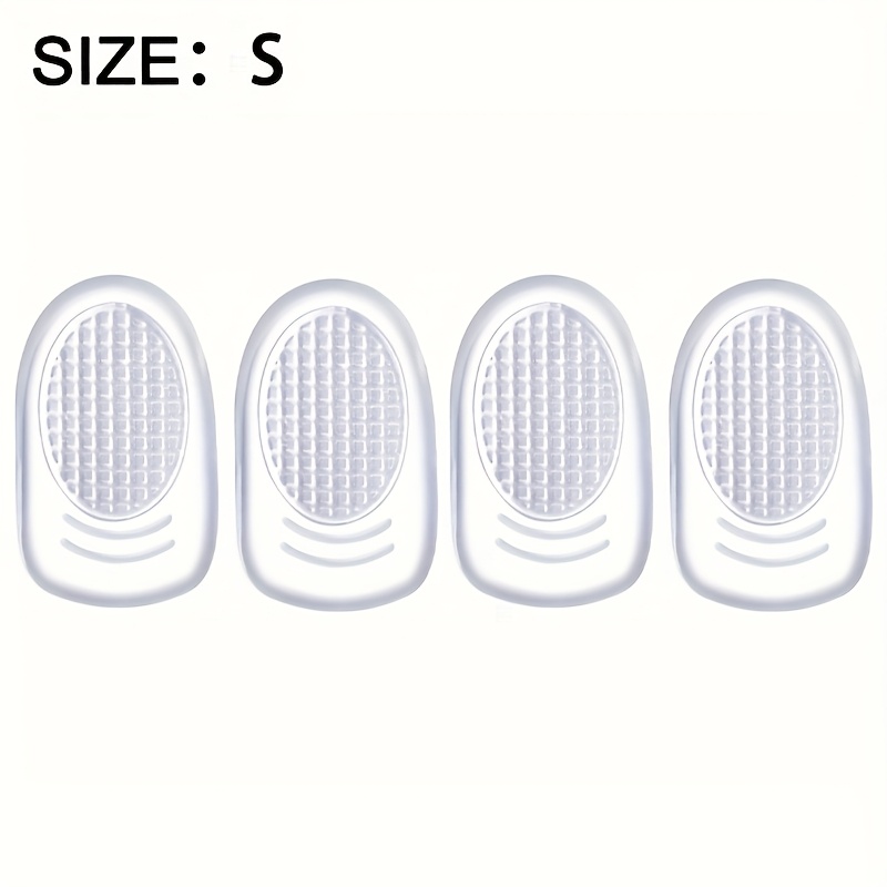 TEMU 4pcs/, Silicone Transparent Heel Insoles, Men's And Women's Heel Pads, Super Soft And Elastic Shock-absorbing Insoles, Washable And Reusable |