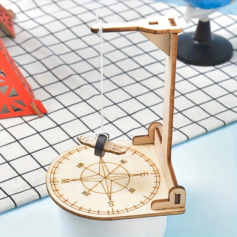 

1pc Creative Compass Homemade Compass Model, Handmade Diy Assembly Technology Making Material Package