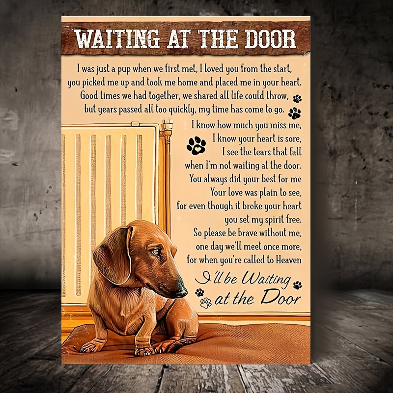 1pc wooden framed canvas painting dachshund dog art prints wall for bedroom living room home decor waiting   i was   print poster picture with framed ready to hang gift for her him 0