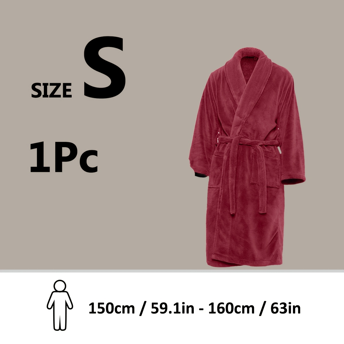 Image of Unisex Extra Warm Coral Fleece Bathrobe Mens And Women Adult Robes For Your Bathroom Bath Towel Bedroom Shawl Collar Robes