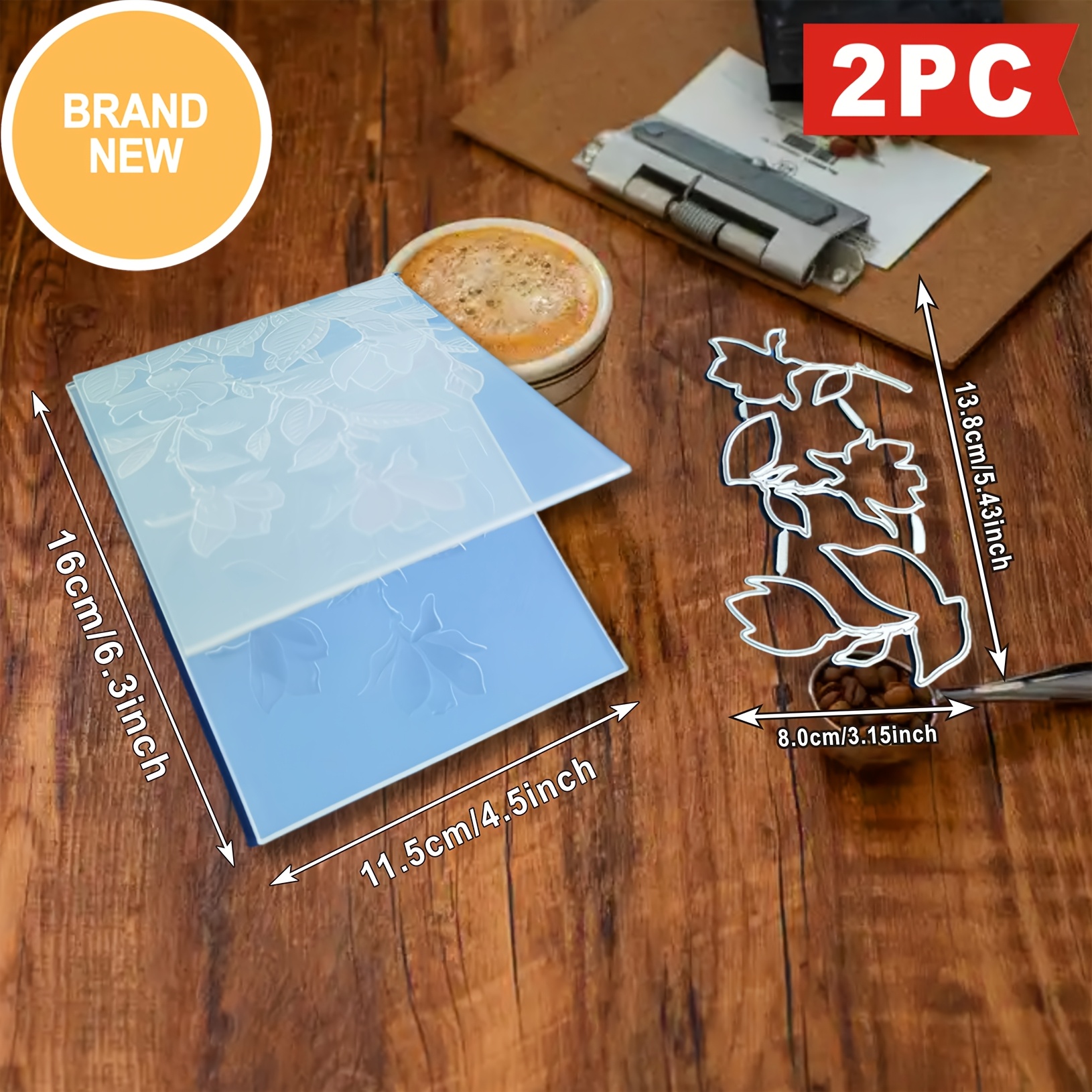 Amazing 3d Embossed Folder And Cutting Mold 2pcs Set, Used For Card Making, Scrap Book Paper Diy Craft Decoration Supplies