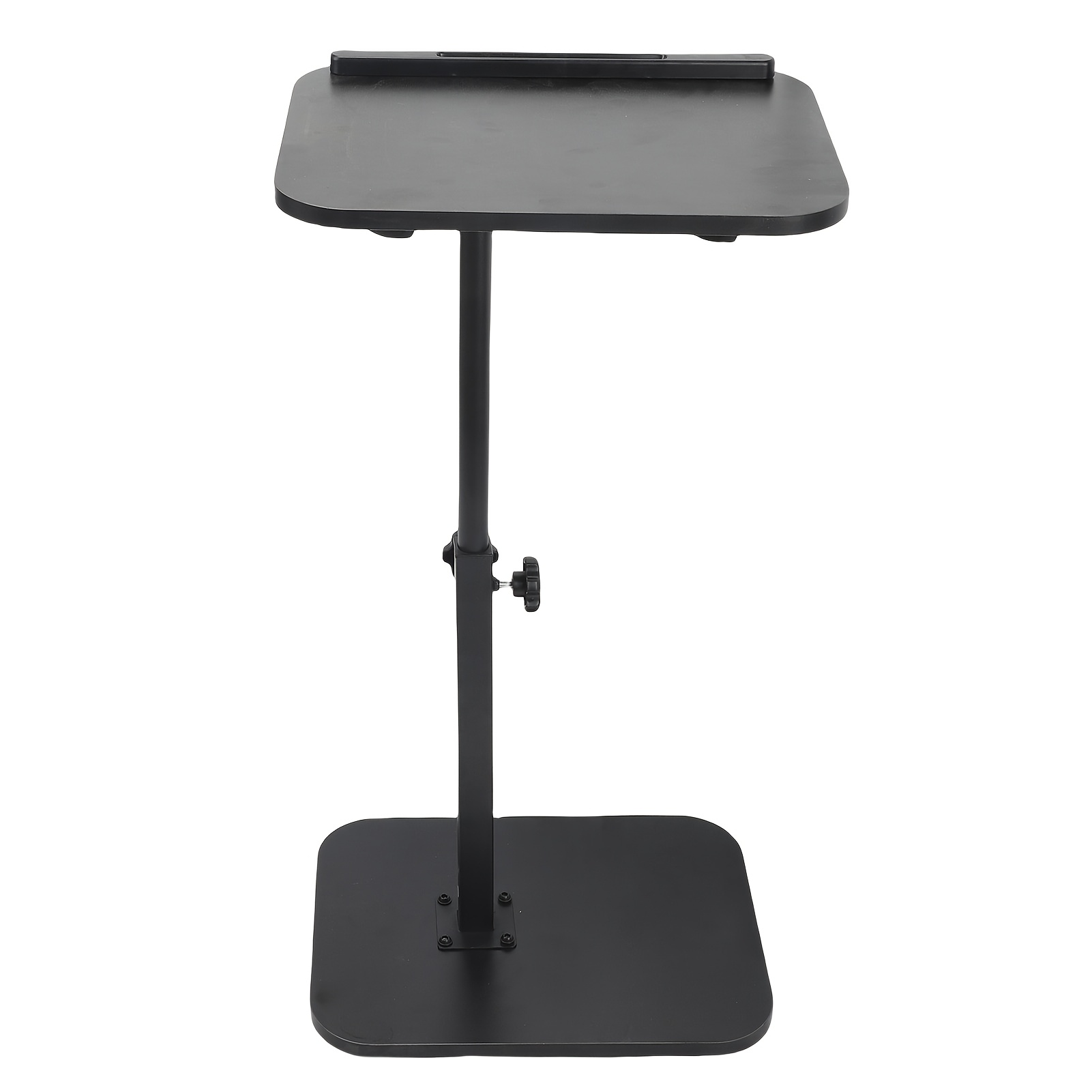 TEMU 360Â° Rotating Side Table With Adjustable Height. Compact Stable Laptop Table, Strong Weight Capacity, Built In Storage, Durable Metal Hardwood