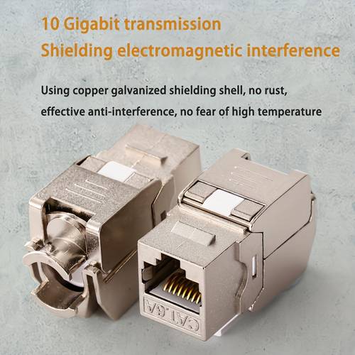 3 6rj45 cat6 a shielded information network module keystone cat6 a keystone jack 10 gigabit ethernet class cat6a module applicable to cat6 a cat6 e