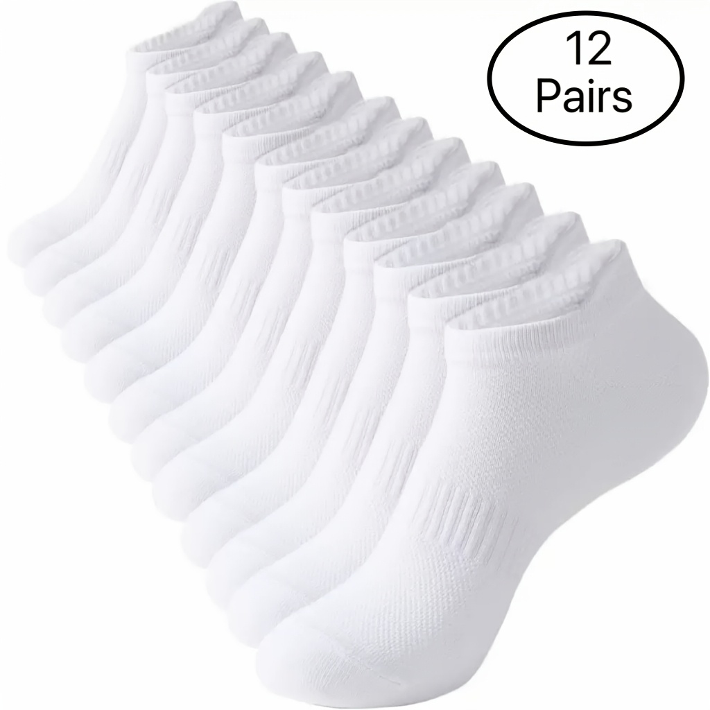 E-shop 12 Paar Frühling/Sommer Weiße Tyr Mesh Outdoor Lauf-Socken, Dünne Herren- Damensocken
