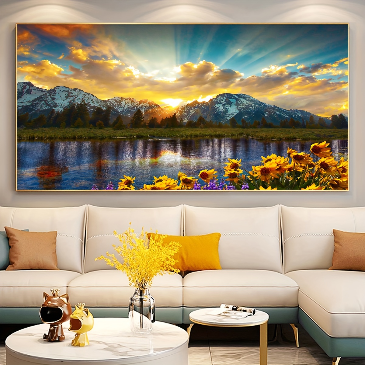 

1pc Unframed Canvas Poster, Modern Art, Lake In Mountains Wall Art Canvas Poster, Ideal Gift For Bedroom Living Room Corridor, Wall Art, Wall Decor, Winter Decor, Room Decoration