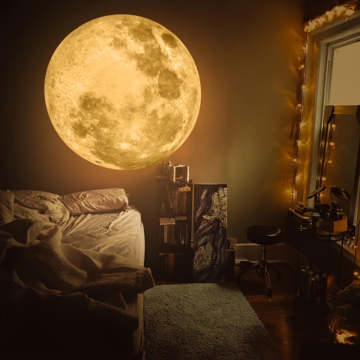 starry sky projection lamp usb powered 360 rotatable moon lamp with yellow white and blue slides bedroom ceiling decor light proposal and wedding background ambient light portable photo prop perfect essential gift for 13 holidays Product details 1