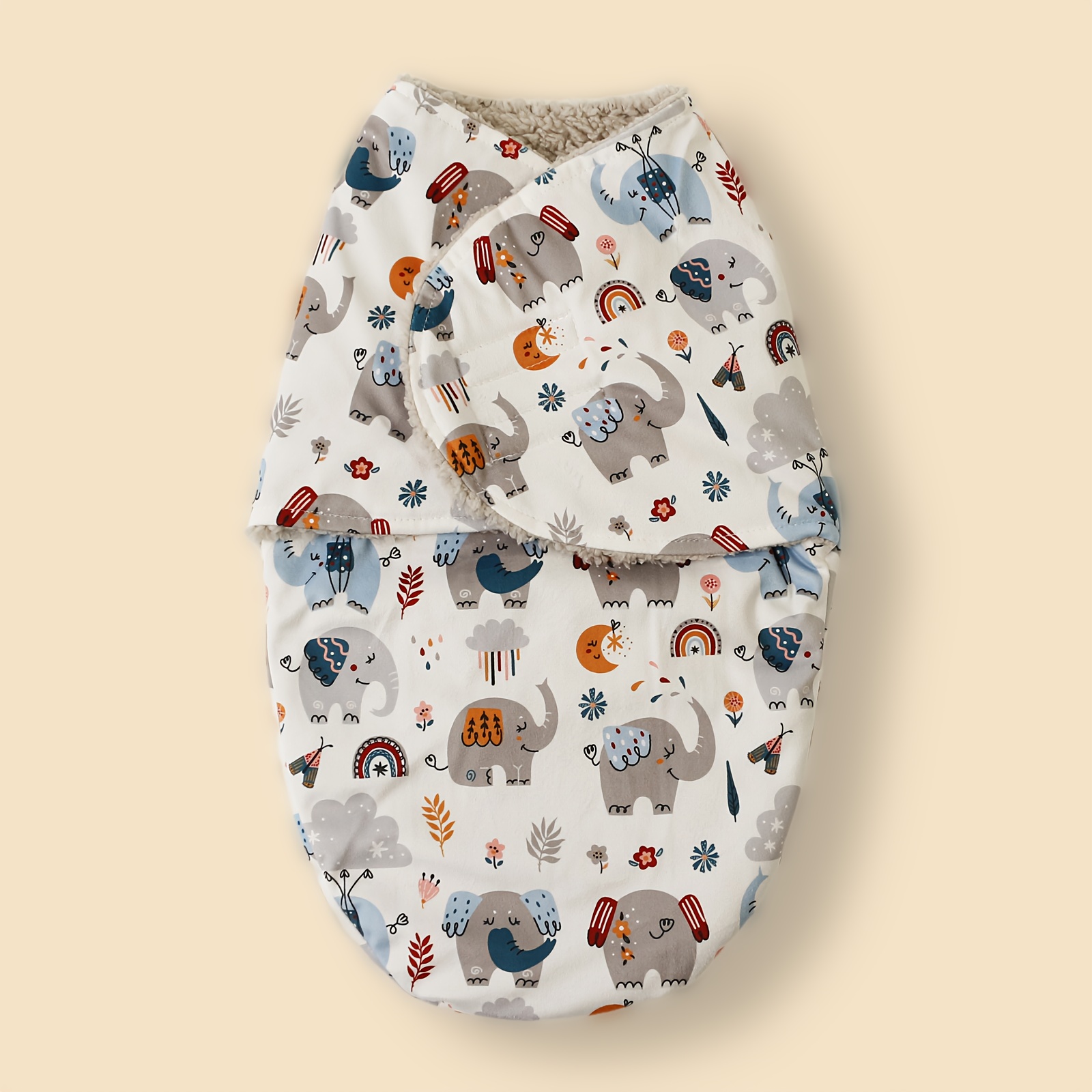 1pc Children's Swaddle Blanket, Double-layer Cartoon Print Baby Wrap Blanket