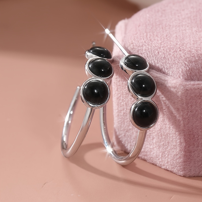 C Shaped Zirconia Earrings for Parties