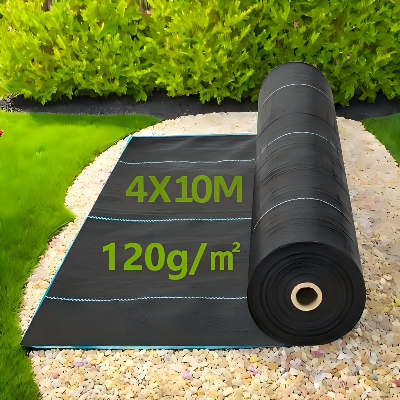 TEMU Telo in pile per il controllo delle erbacce da giardino - Tessuto HDPE durevole da 120 g/m簡, pellicola pacciamante traspirante e permeabile