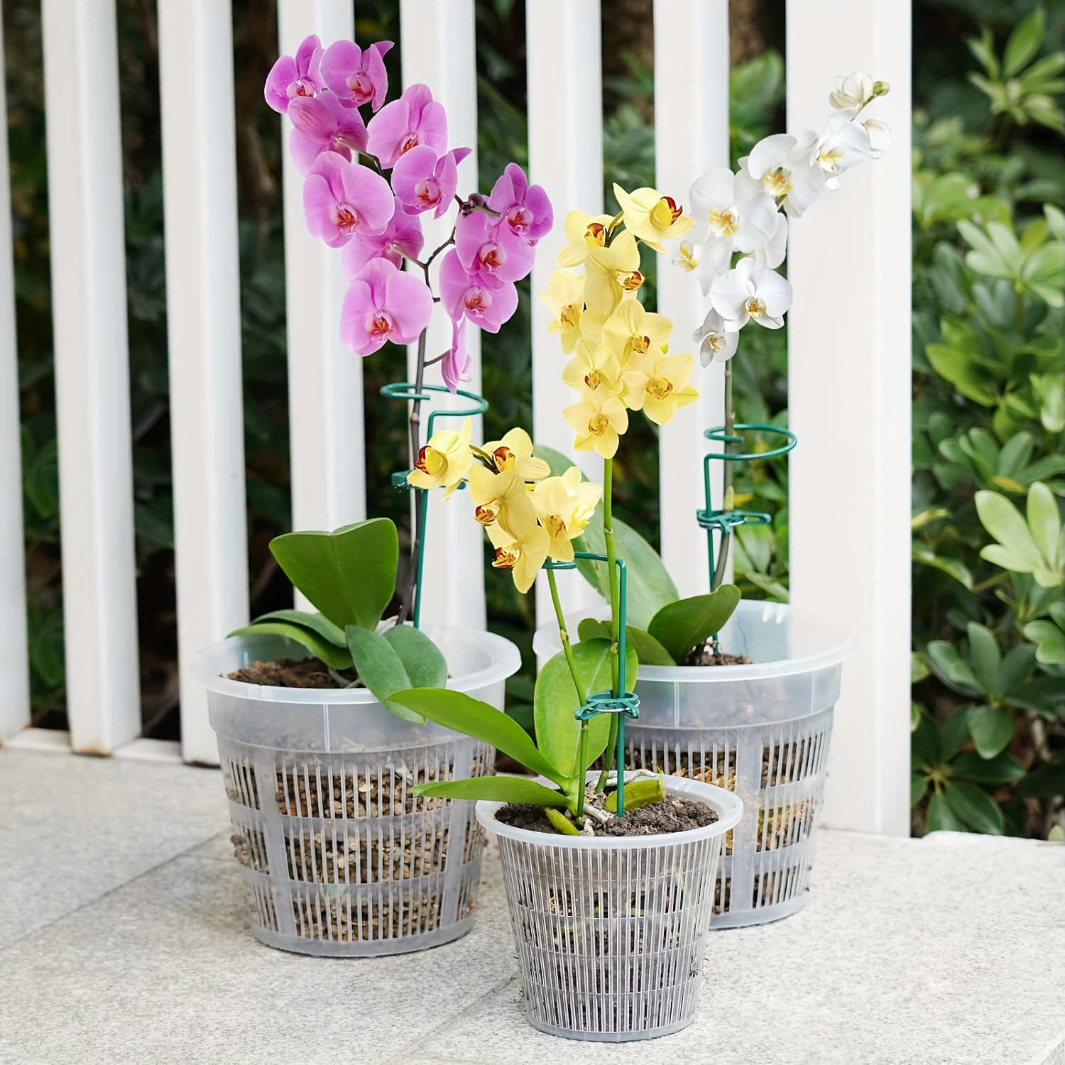 

5-pack Transparent Orchid Pots With Drainage Holes - Breathable, Durable Plastic Flower Pots For Indoor & Outdoor Use