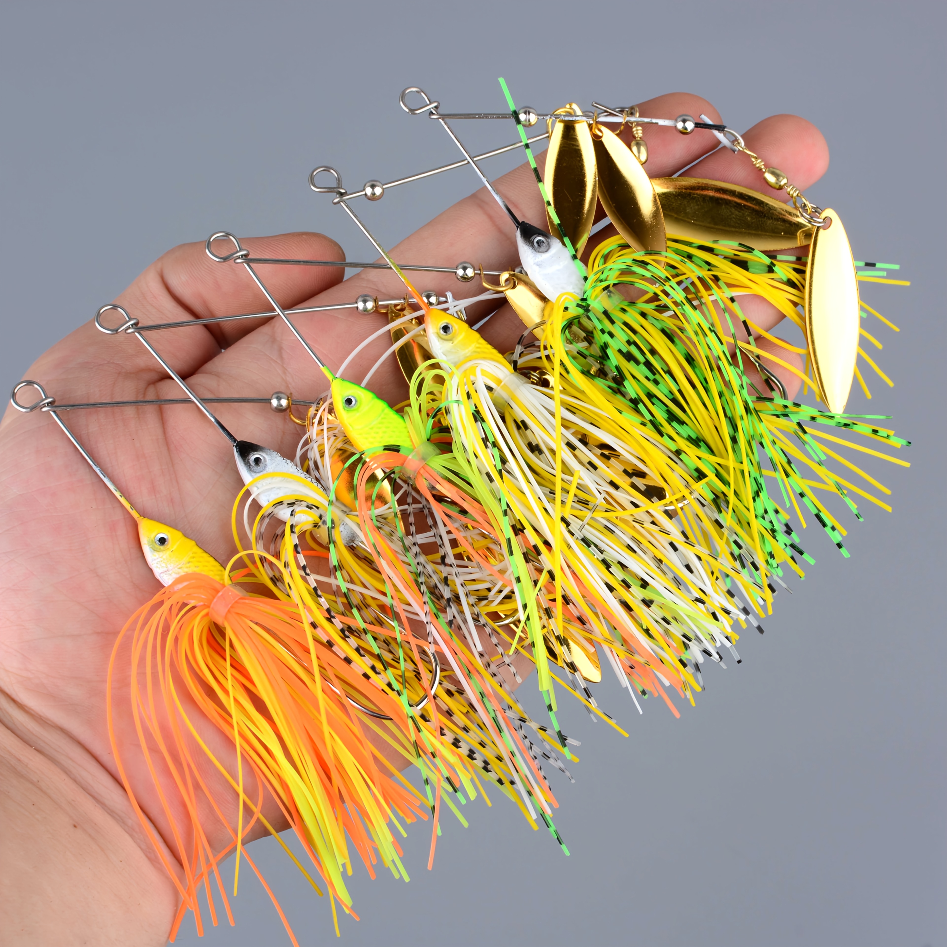 Image of 5pcs Spinner Fishing Lurebass Crankbait Bait Tackle Crank Hook Vissen Spinner Spinnerbait Pike Lure