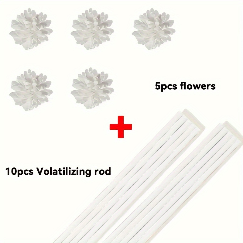TEMU 10pcs Bastões Aromáticos Voláteis + 5pcs Decorativas para RV Ornamentos Decorativos de Simuladas Bastões de…: retailer-supplied image