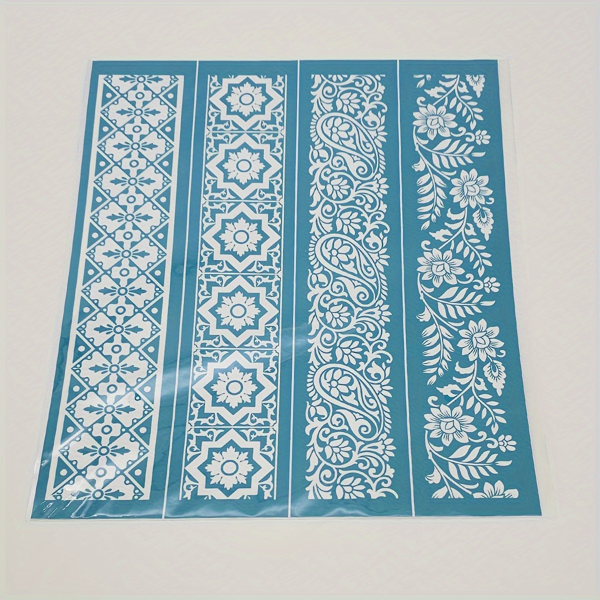 Image of Alinacraft 8.5"x10" Vine Flower Borders Stencil Reusable Self-adhesive Screen Printing Painting Template For Home Decor/sofa Pillow/shopping Bag/wood Frame/fabric/wall/paper - Alinacutle