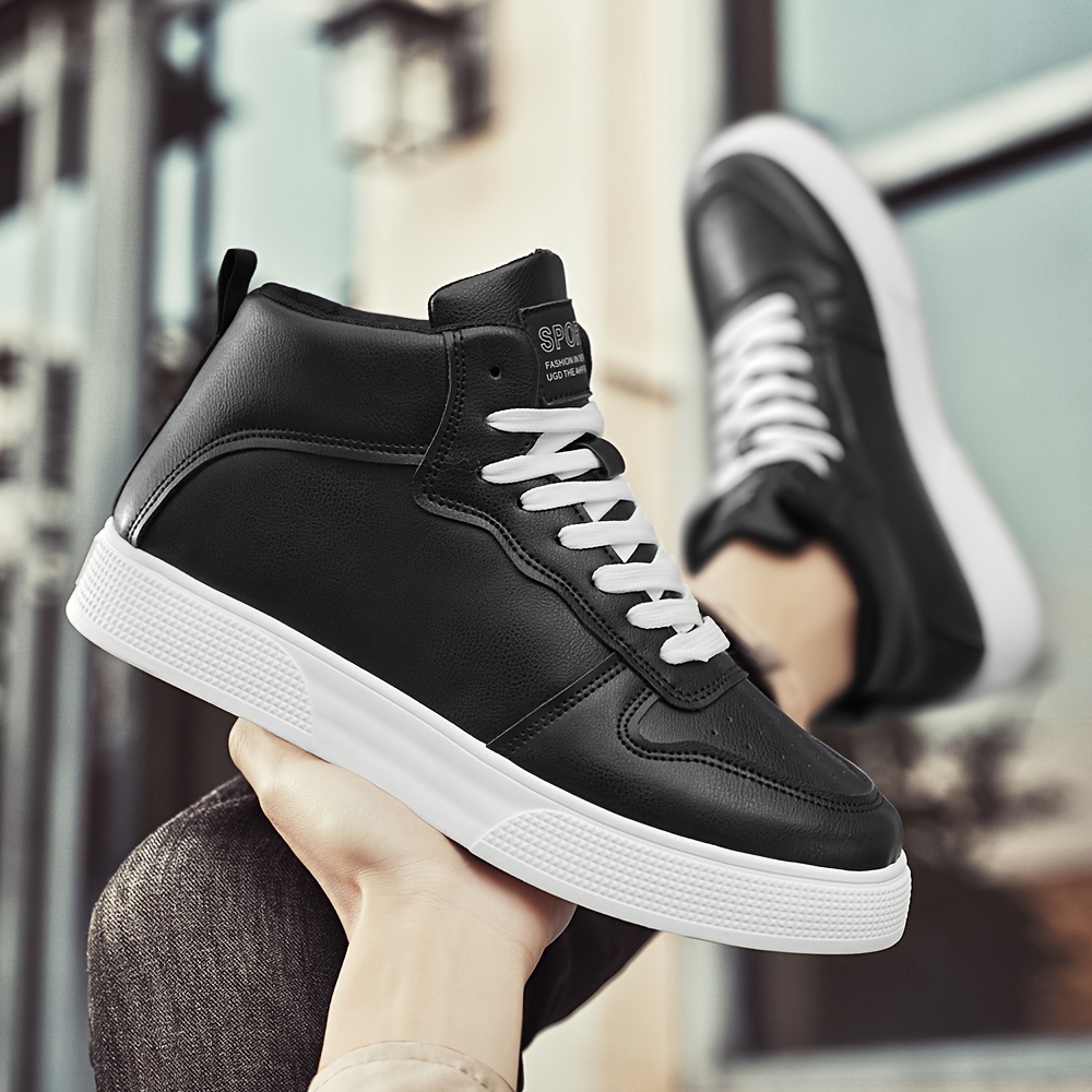 Zapatillas de Skate Casuales para Hombre Ligeras y Transpirables - Parte Superior Duradera de PU Antideslizante y Suela de PVC, Diseño Bajo con Cordones para Caminar al Aire Libre, Estilo Urbano Callejero - Zapatos Cómodos para Todas las Estaciones, Zapatillas Casuales | Diseño Elegante del Zapato | Confort Transpirable, Zapatos de Skate - Imagen 3