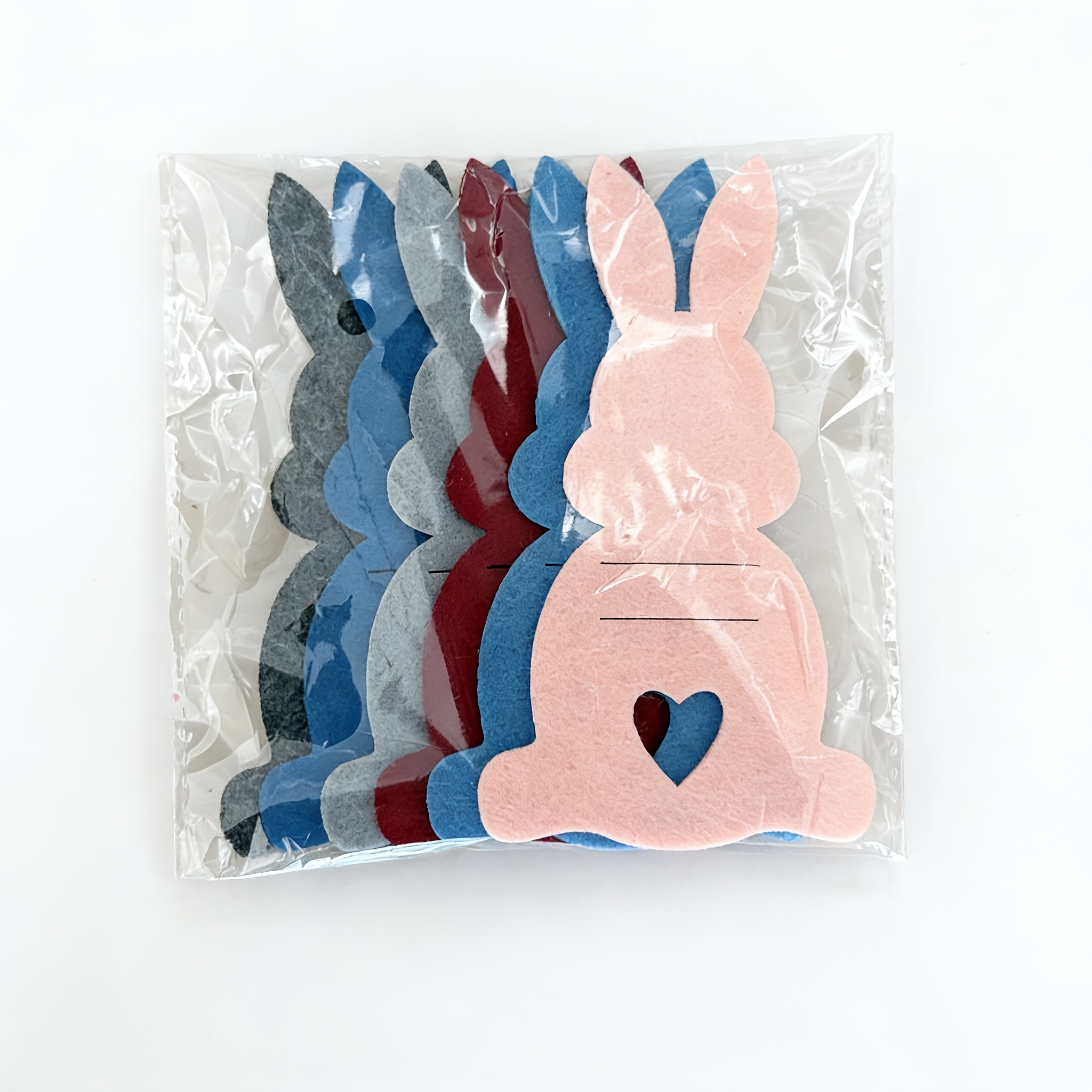 Gift For Her/him 6pcs Easter Wallet Gift Set | Felt Easter Bunny Ornaments, 6-color Party Wallet Gift Bags, Holiday Party Supplies, Party Decorations