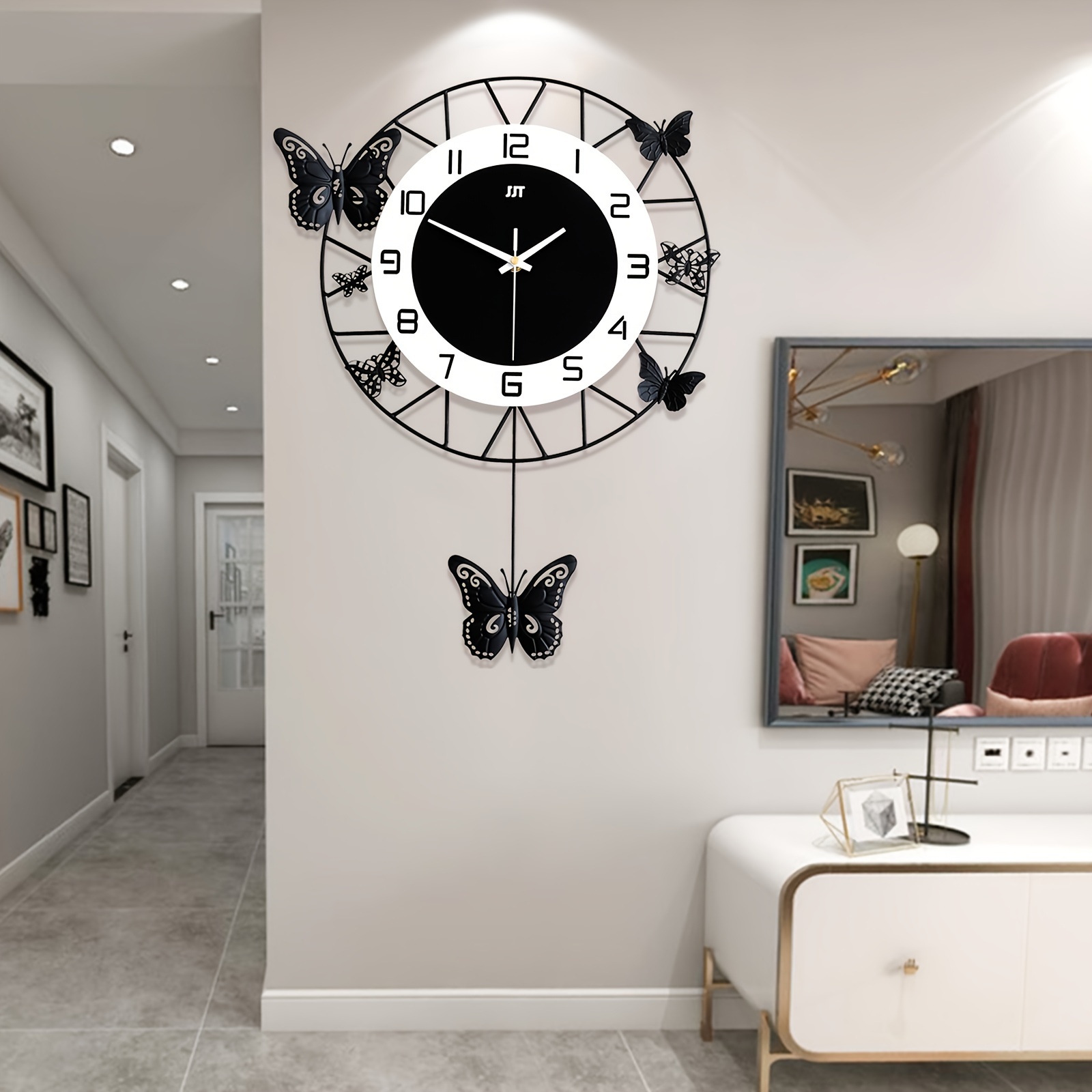 

Modern Butterfly Wall-mounted Clock Quartz Clock Home Living Room Decor