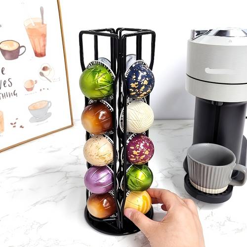 estantería de almacenamiento de cápsulas de café vertuoline negro estantería de almacenamiento para cocina organizador de cápsulas de café 20pcs almacenamiento de cápsulas de café vertuoline
