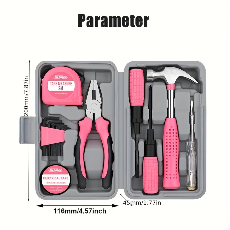 

13-in-1 Multifunctional Home Diy Repair Tool Set With Carbon Steel Hammer, Pliers, Tape Measure, Screwdriver & Hardware Toolbox - High-quality Carbon Tool Set For Household Maintenance, No Required