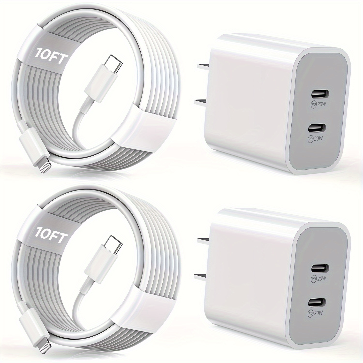 Chargeur Rapide USB C 20W – Adaptateur Secteur Blanc Pour IPhone 14/13/12/11/XR/Xs/8 Et Samsung