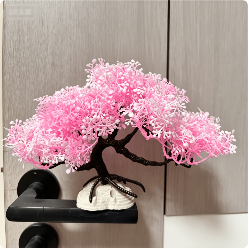 Image of 1pc Aquarium Cherry Tree Ornament, Artificial Snow Landscape Tree Decor, Fish Tank Background Decoration For Freshwater Saltwater Aquarium, Fish Hiding Cave Habitat, 2026 New Style