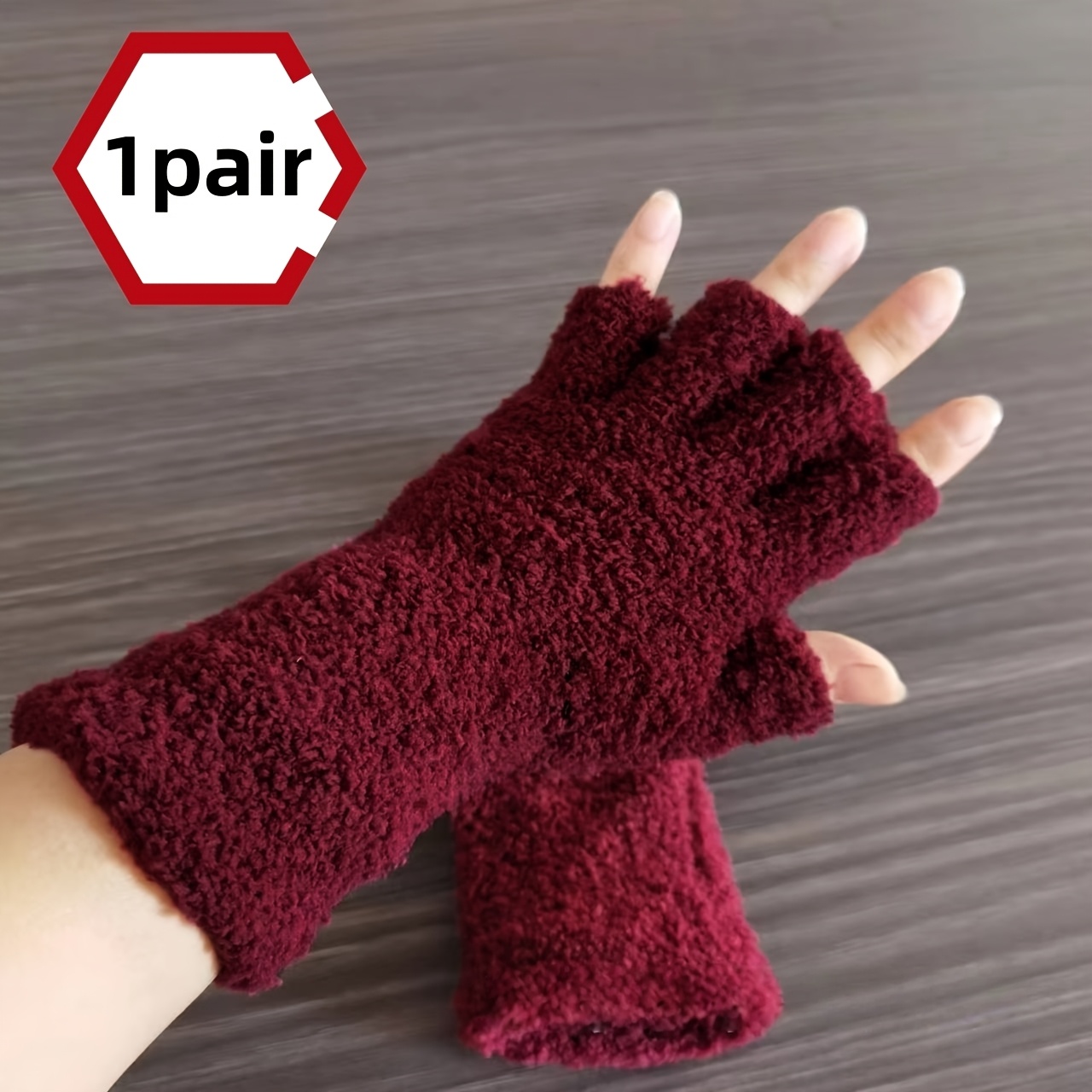 TEMU 1 Paar Damen-Winterhandschuhe – Thermohandschuhe mit verlängertem Handgelenk , plüschige kältefeste Handschuhe zum Skifahren, Wandern Pendeln –