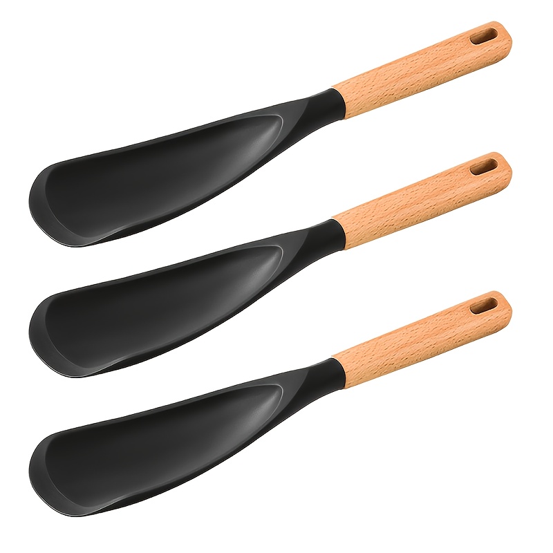 TEMU [3-pack Silicone Spoon Spatula] 3-pack, Multifunctional Silicone Cooking Spoon Spatula For Cookware, Heat-resistant Kitchen Gadgets Utensil Set