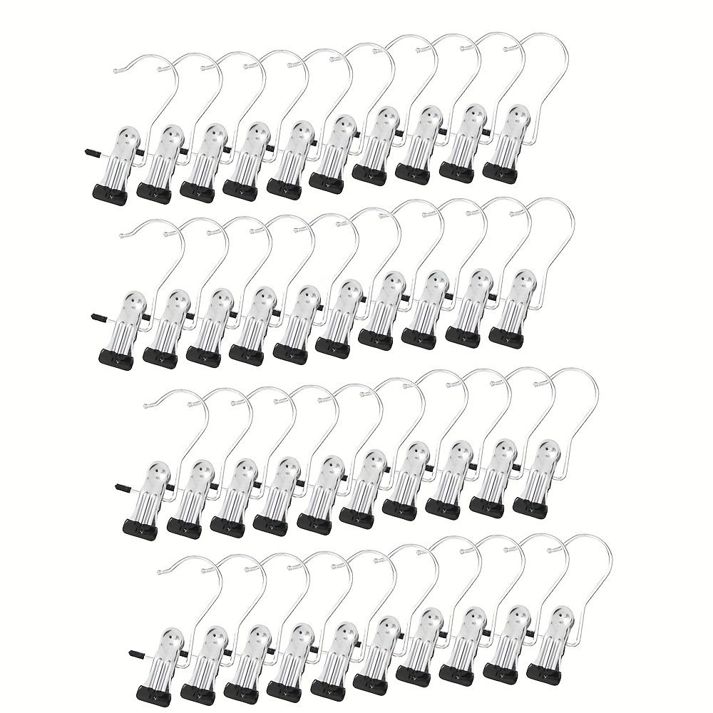 TEMU 40pcs Portable Laundry Hooks, Metal Boots Hangers, Single Coat Hangers, Hat Storage Hanger Clips, Hangers Clips, Clip Hooks Hangers For Towels,
