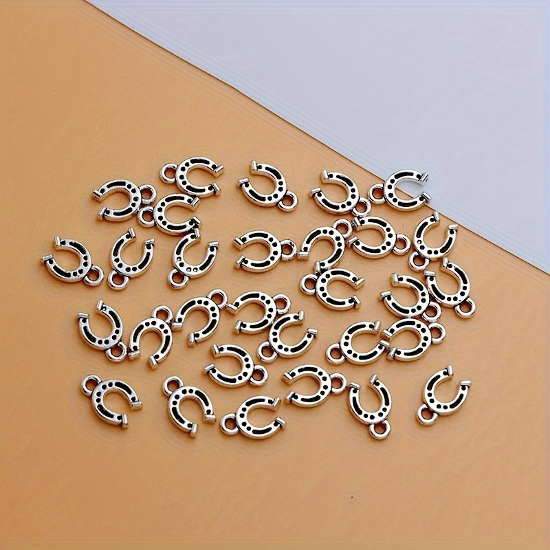 

30pcs Charme de Fer à Cheval Creux en de , Argenté Ancien Tibétain, Faisant Bracelet DIY, Boucles d'Oreilles, Collier, Pendentif de Fer à Cheval Creux