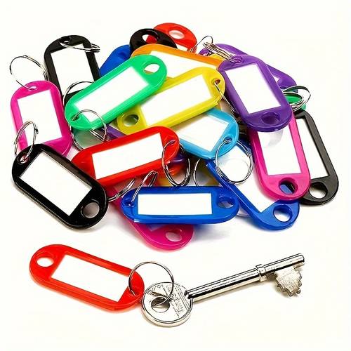 12 22 32pcs durable plastic key tags with multi identifiers clear label window for luggage key organization 12 22 32pcs