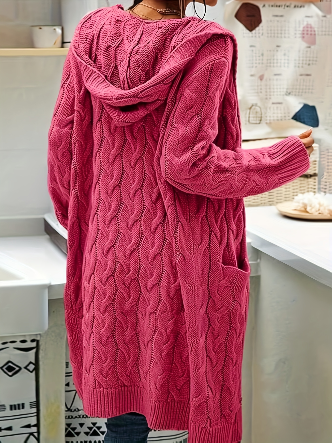 plus size plus size casual cardigan women's plus size solid Temu