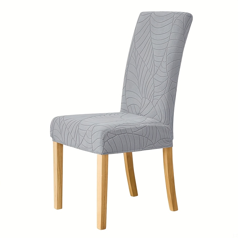 TEMU 1 Housse de chaise extensible en peluche à fleurs jacquard, pour hôtel ou maison, pour salle à manger