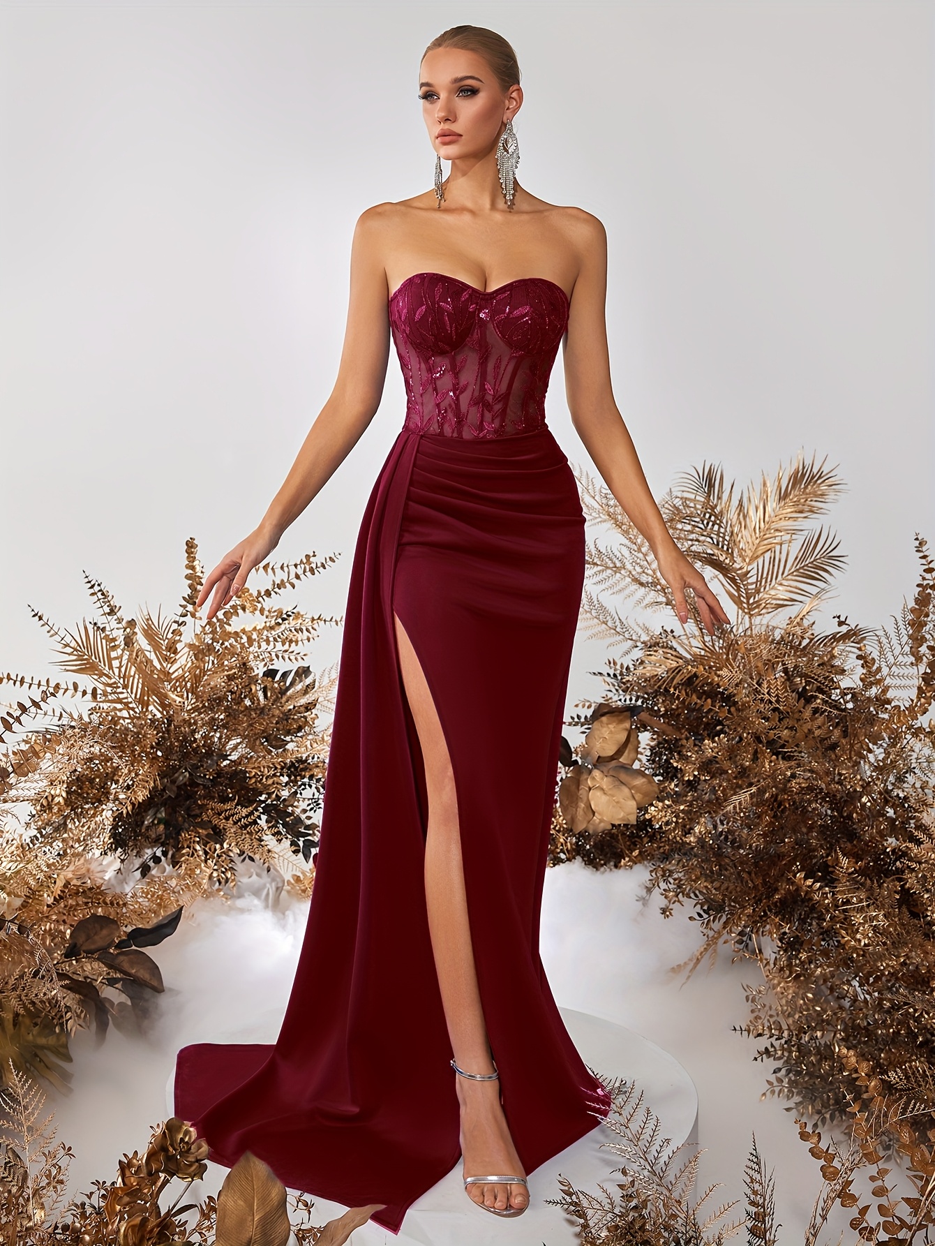 formal sweetheart neckline dress Andrea and Leo MA105 Prom Dress - Dusty Blue